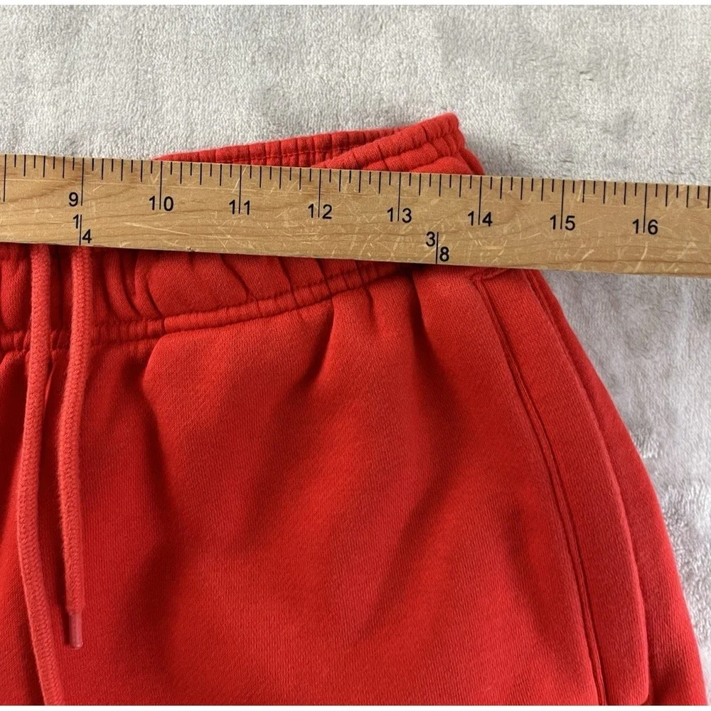 Adidas Original Logo Play Short Men Medium Red Trefoil Fleece Zip Pocket Outdoor